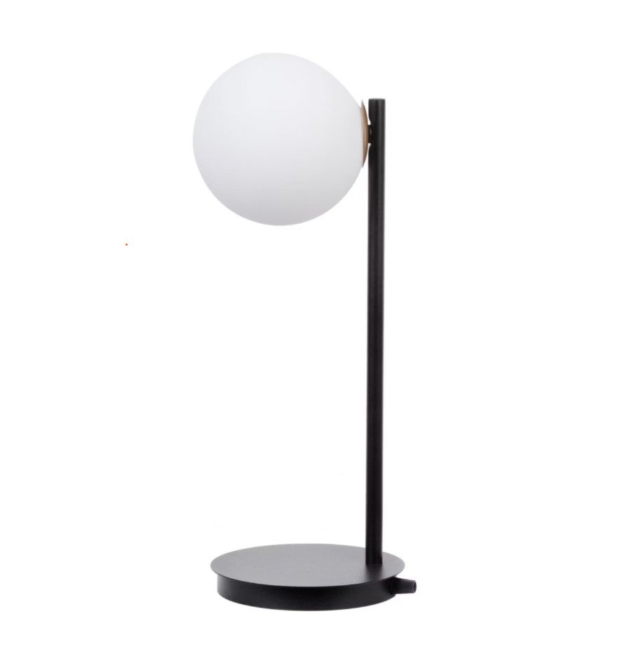 Lampka nocna nowoczesna dekoracyjna czarna ze szklaną białą kulą Gama 1xG9 12W Sigma Lighting