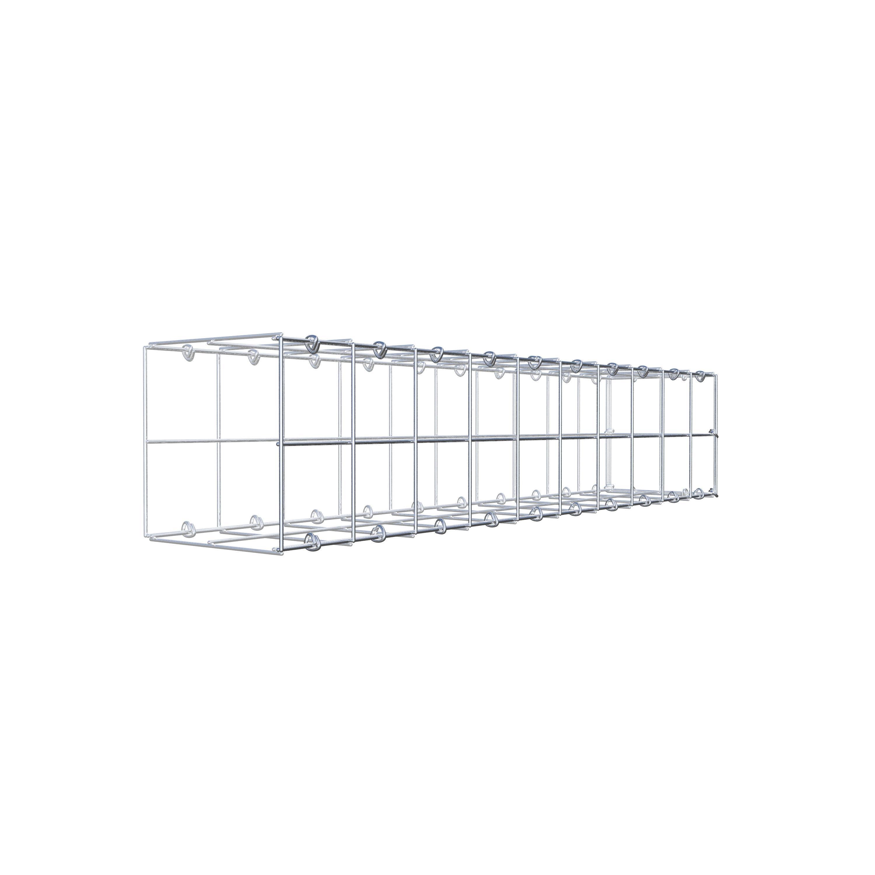 Gavión para alargar en acero galvanizado 100x20x20cm (LxAxP), malla 10 x 10cm, Anillo en C, sin rejilla frontal - 6