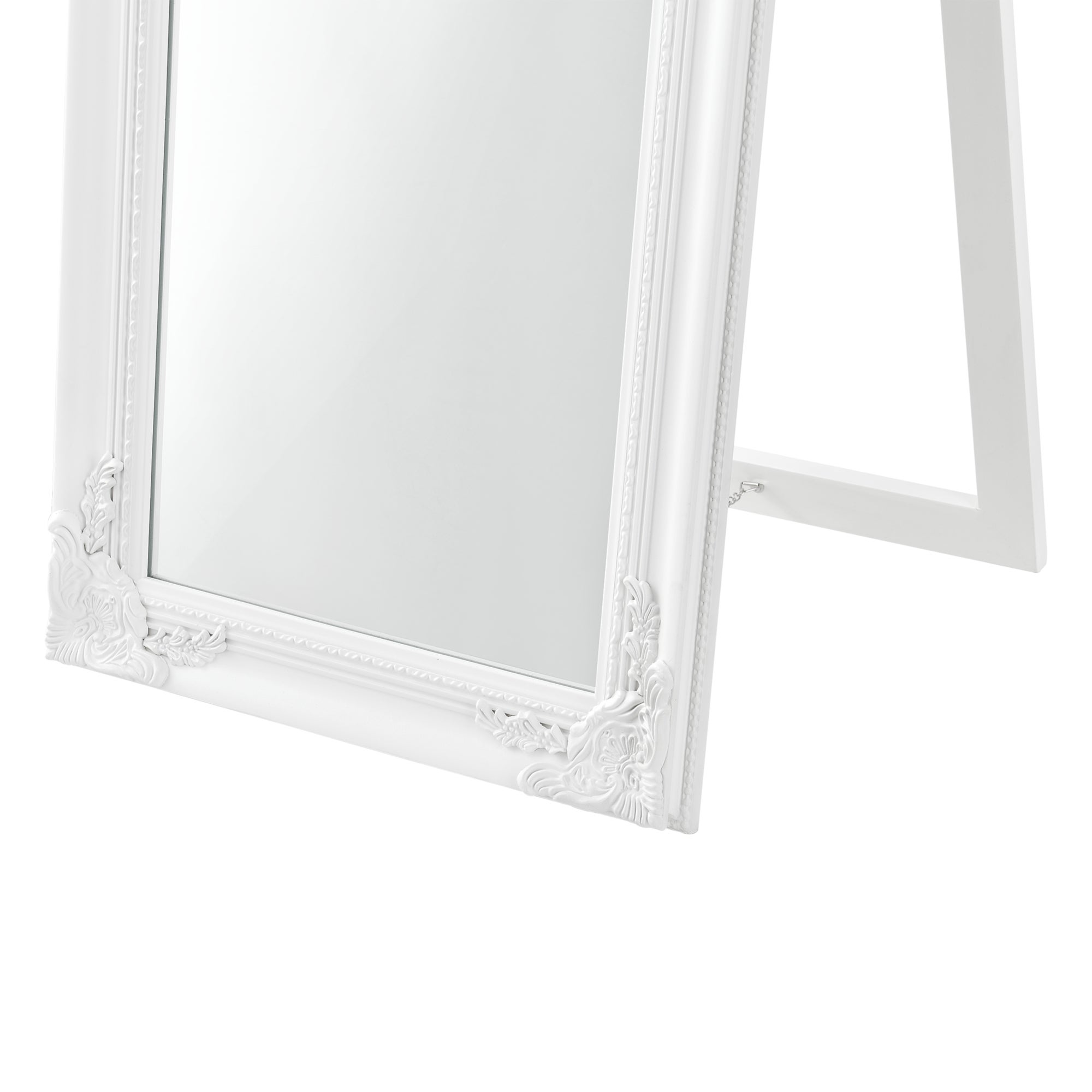 Specchio da Terra Arezzo a Figura Intera 160 x 40 cm Cornice in Eucalipto - Bianco [en.casa] - 7