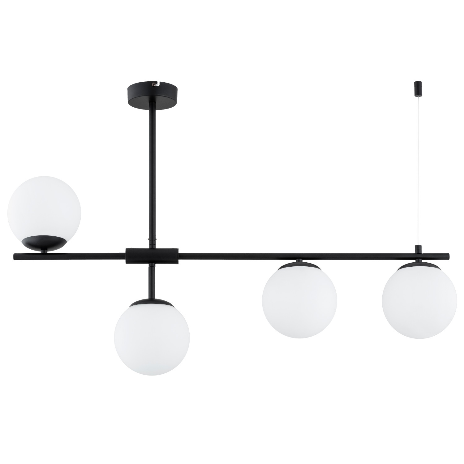 Lampa wisząca Fort czarno-biała 4xE14x10W nowoczesna wym: 60 x 15 x 88 cm metal Alfa