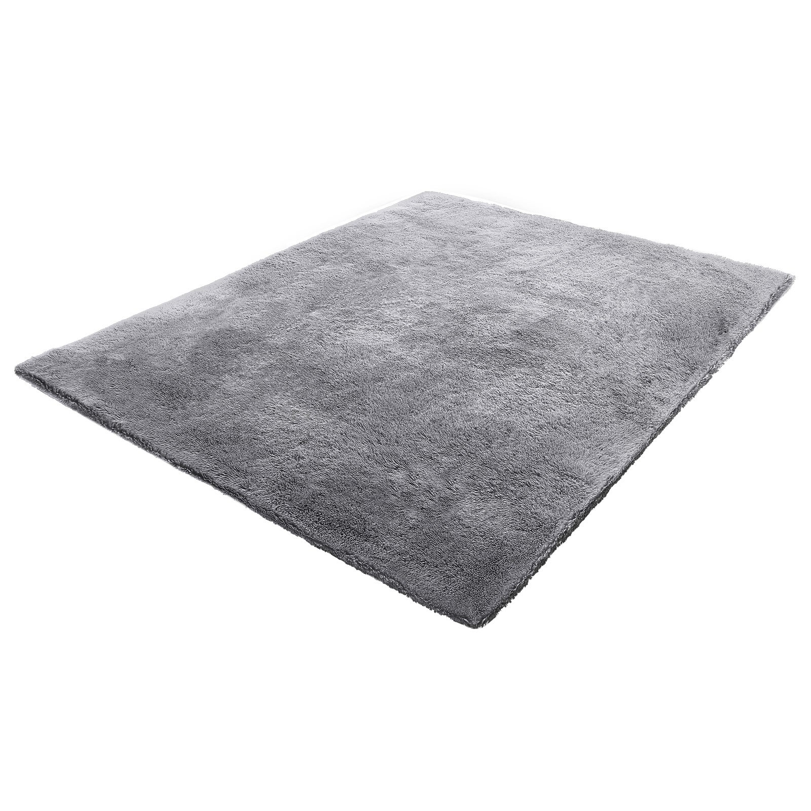 Tapete de sala VEVOR de pelo longo de 2,44 x 3,05 m, decoração retangular, antiderrapante, macio e fofo, com base não tecida, cinza fumado - 9