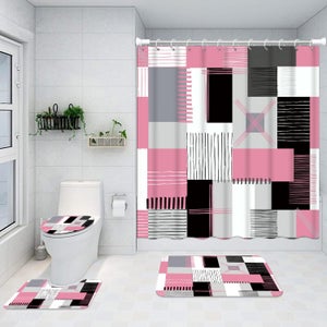 Tappeti Da Bagno 55x65 Set Di Tende Da Doccia Colorate Con Colori Arcobaleno, Antiscivolo