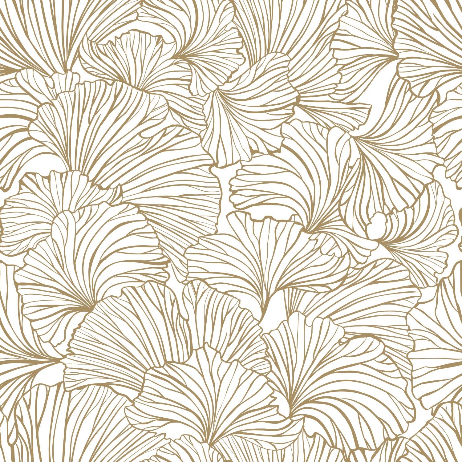 Papier peint feuilles de ginkgo blanc et or - 53 cm x 10.05 m - ESTAhome - 7