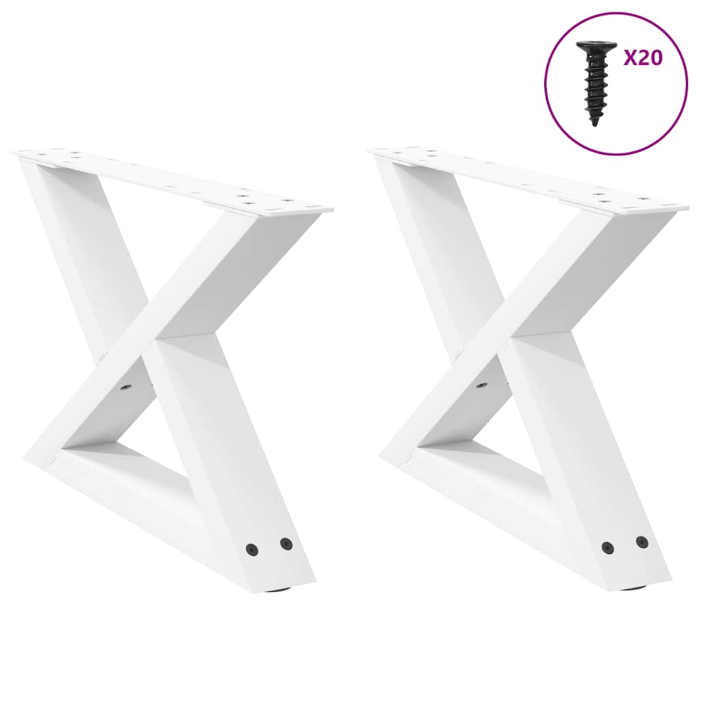 Nogi do stolika kawowego 2 szt. Białe 60x(30-31,3) cm Stal vidaXL