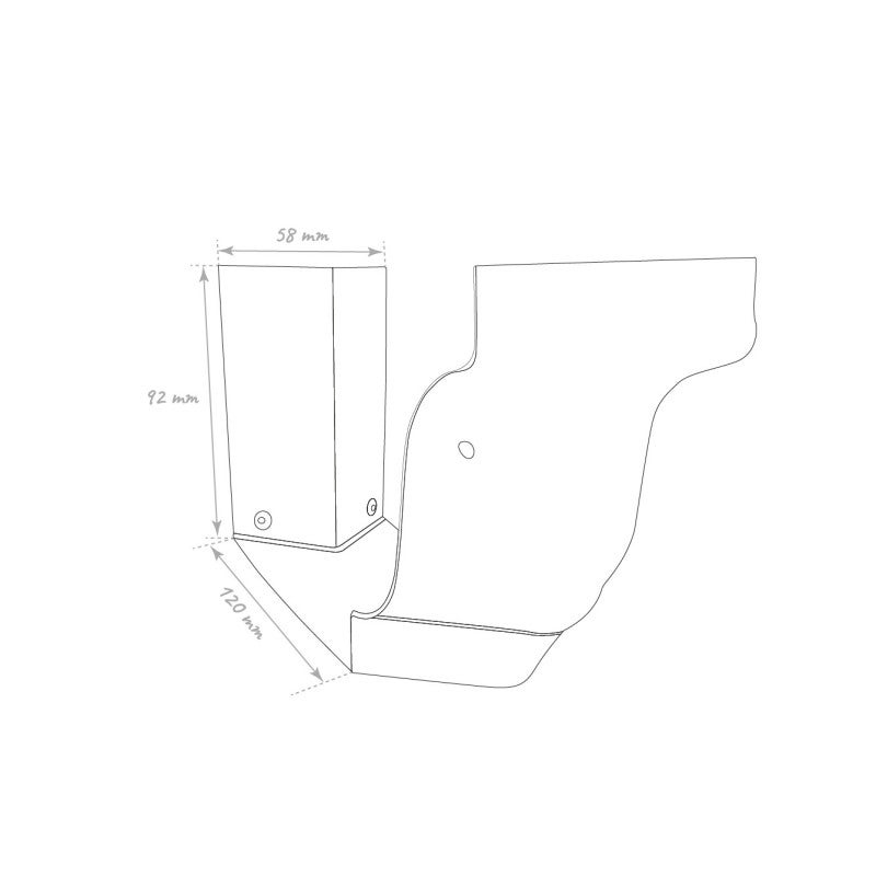Angle extérieur 90° de gouttière corniche G300 cuivre ALUHOME - 2