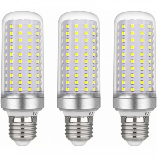 Opakowanie 3 żarówek LED E27 w kształcie kolb kukurydzy, 30 W, AC175-265 V, 6000 K 2500 lm, nieściemnialne, odpowiednik żarówki halogenowej o mocy 30