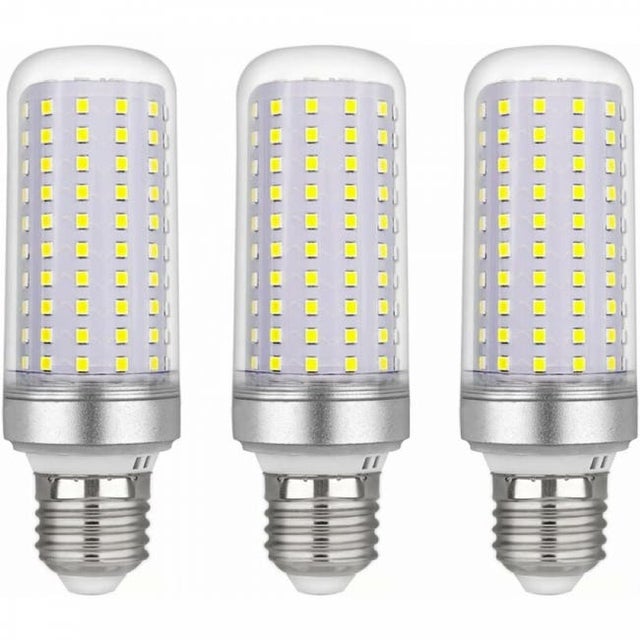 Pack de 3 bombillas LED E27 en forma de mazorcas de maíz, 30 W, AC175-265 V, 6000 K 2500 lm, no regulables, equivalente a una bombilla halógena de 30