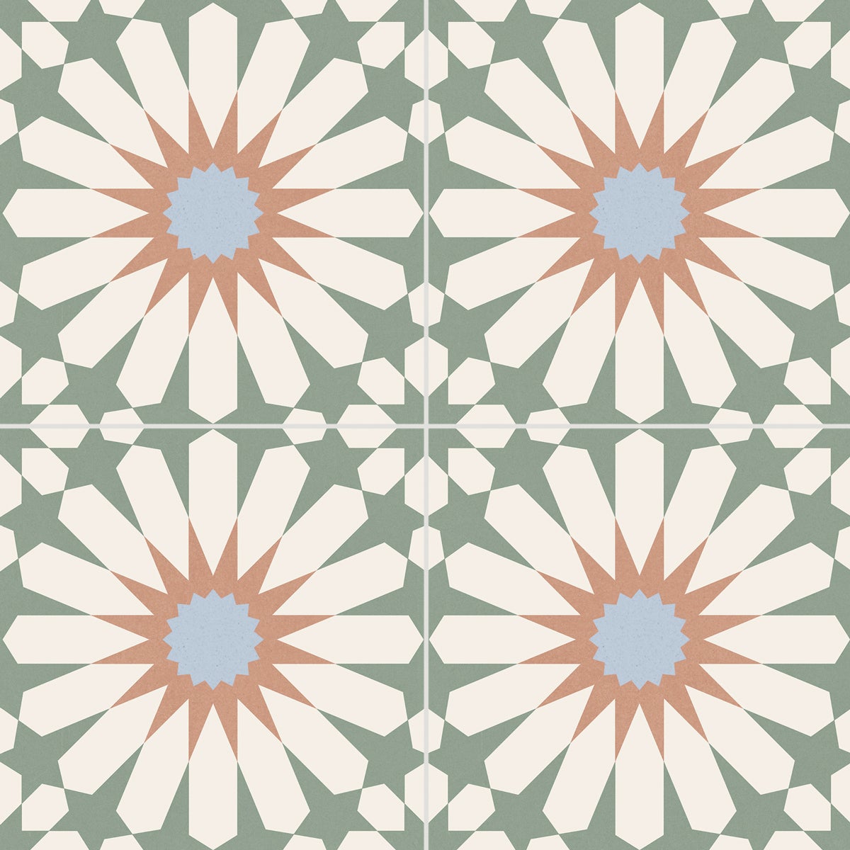 Carrelage sol effet carreaux de ciment Vintage Soleil menthe 33,15x33,15 cm - Reflex Boutique - 2