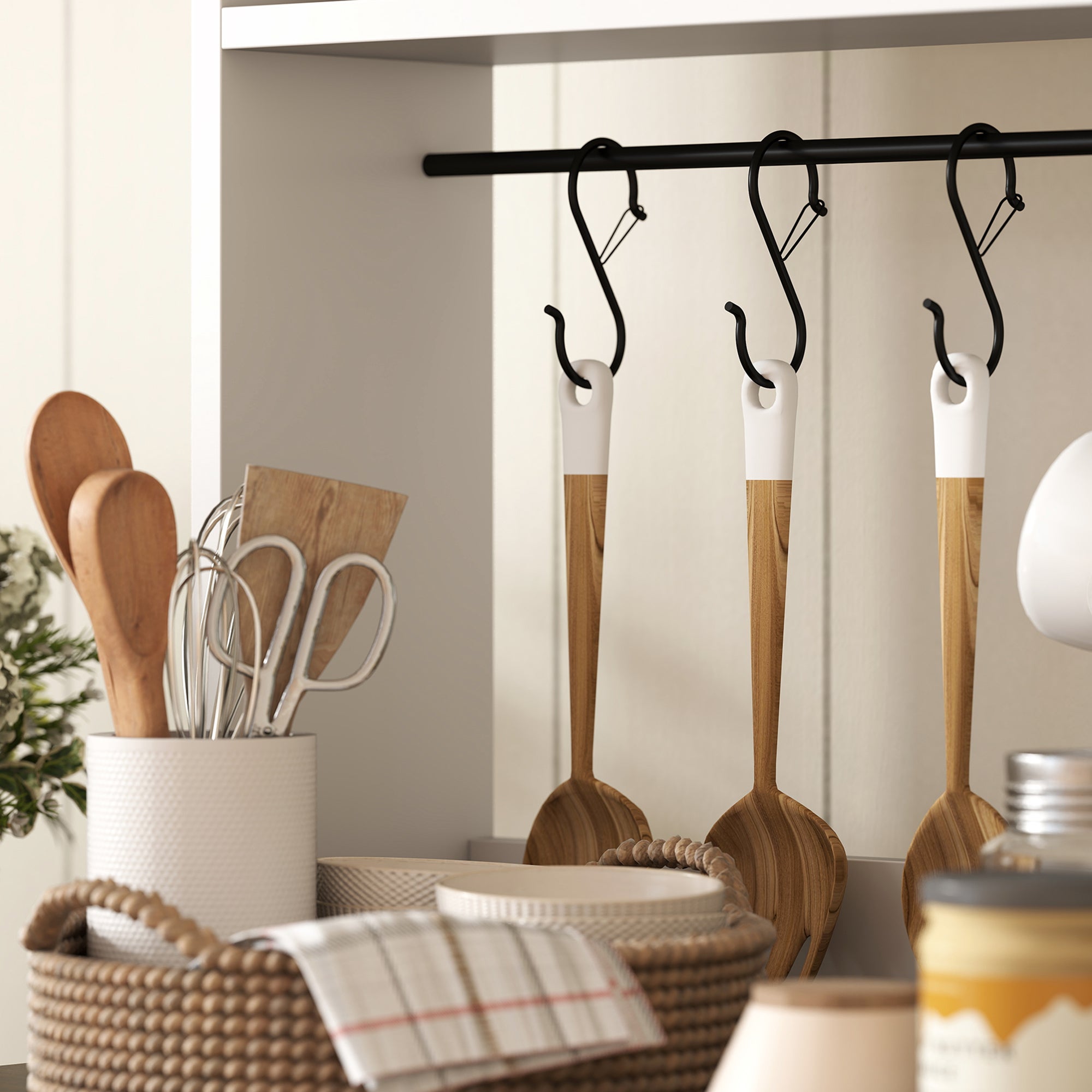Alacena de Cocina HOMCOM Melamina de Madera, Vidrio Blanco 80x40x152 cm 83A-367V00WT - 5