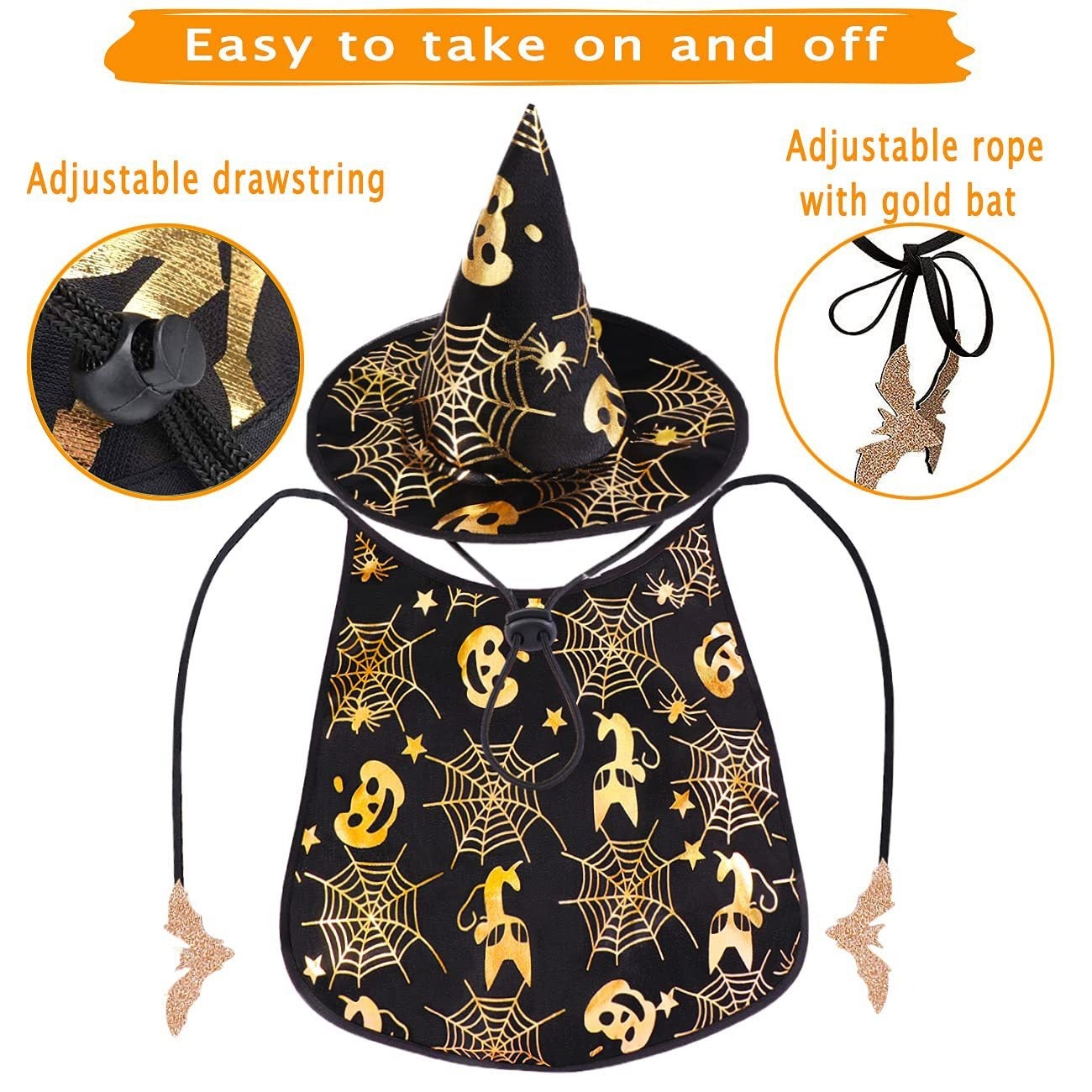 Costumes De Chien Chat D'halloween, Cape D'halloween Pour Animaux De Compagnie, Cape De Vampire D'halloween Pour Animaux De