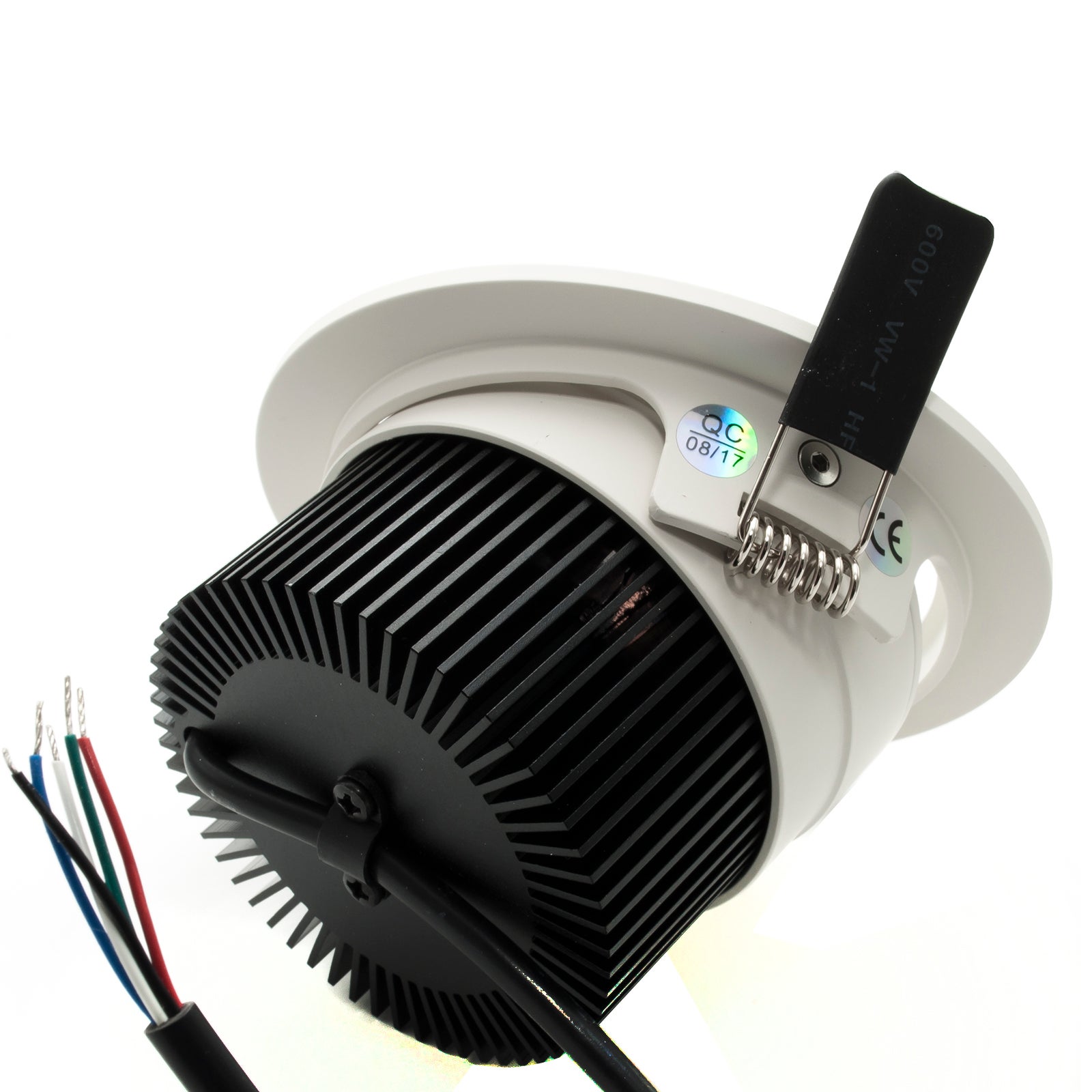 Kit chromothérapie cabine de douche à LED 16W RGB 3000K 24V couleur lumière encastrée 94mm WiFi RF contrôle vocal Alexa Google avec télécommande BLANC - 3