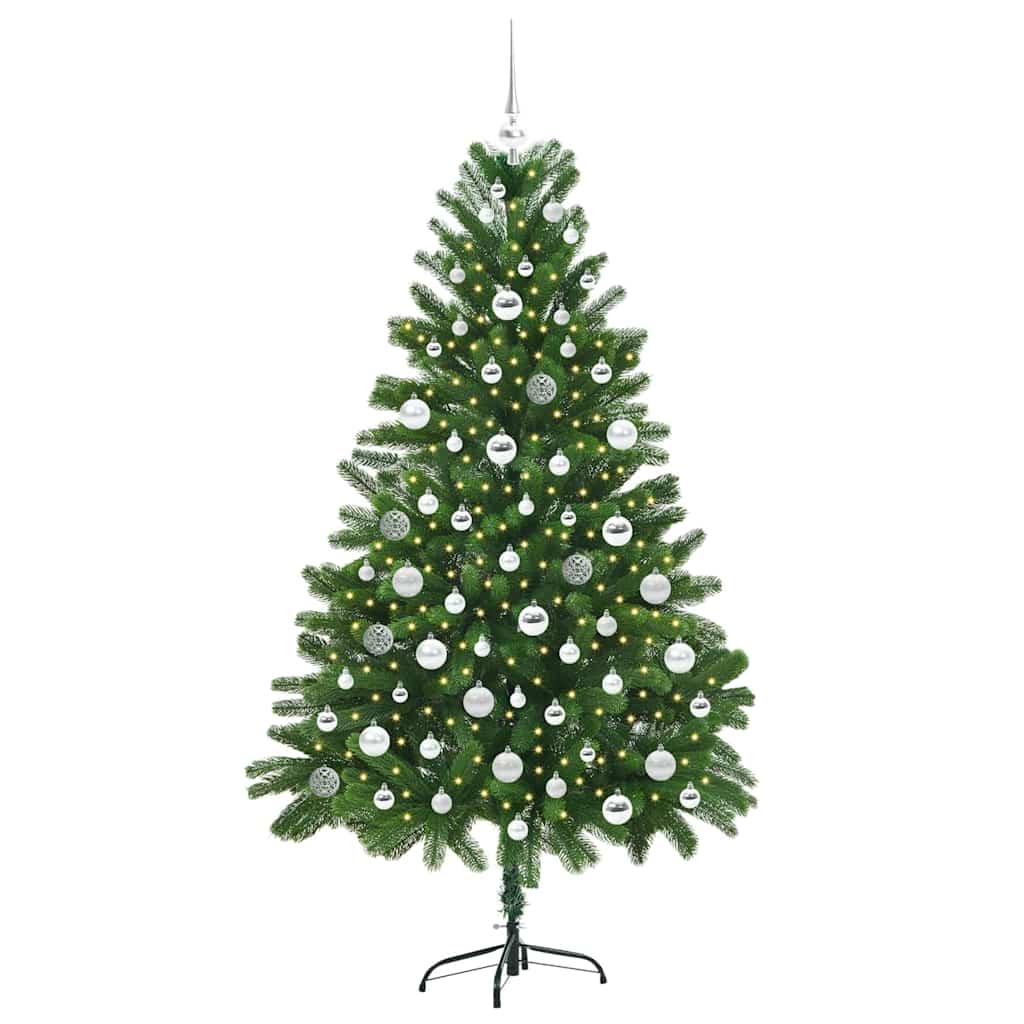 vidaXL Sapin de Noël avec 300 LED avec support Vert 180 cm PE - 3