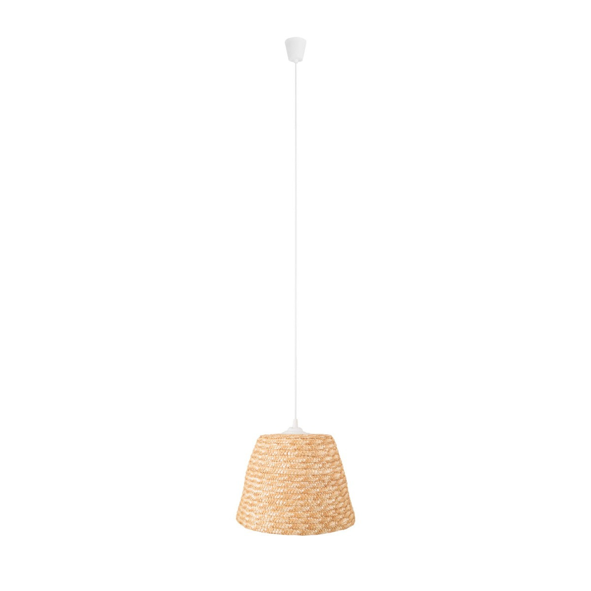 Lampa wisząca Pot biała 1xE27x15W wym: 165 x 30 x 30 cm wiklina / rattan / słoma Maxlight