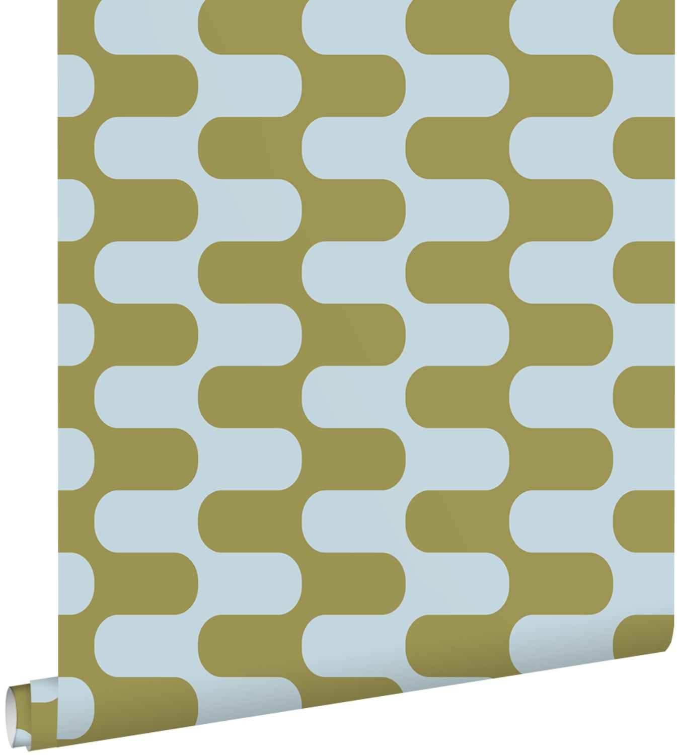 Tapeta faliste linie zielonymIniebieskim - 50 x 900 cm - ESTAHOME