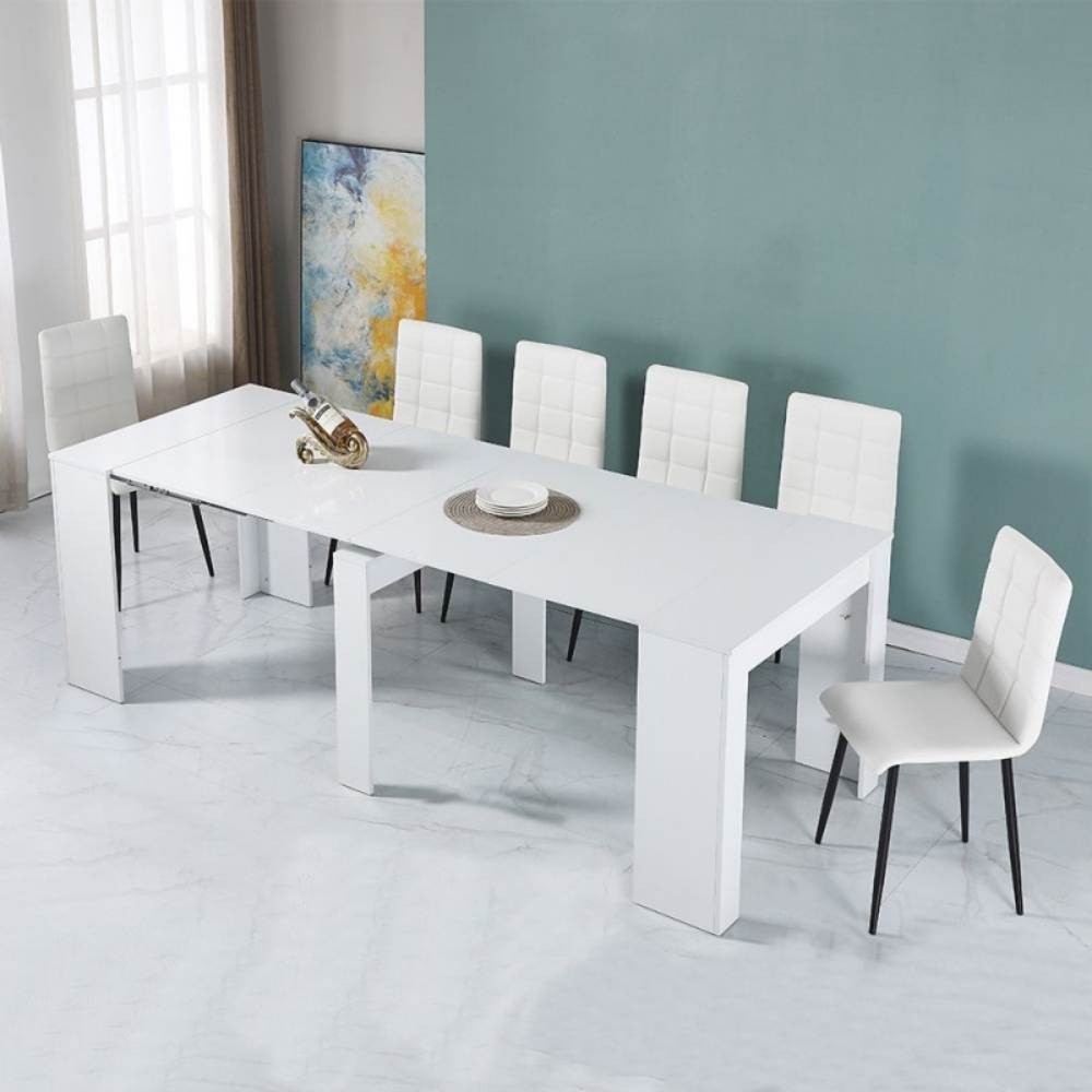 Consolle allungabile Ofelia 90x50x76h cm colore bianco lucido - 2
