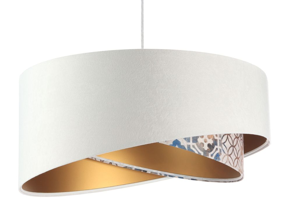 Lampa wisząca ALBIT GOLD biała/złota