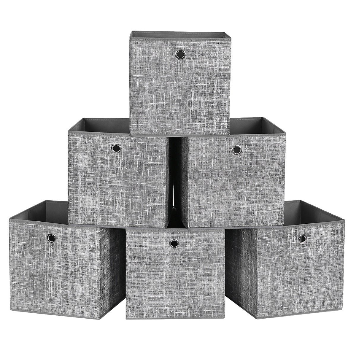 Songmics Cajas De Almacenamiento Plegables (6 Unidades, 30 X 30 X 30 Cm, Para Juguetes, Ropa, Color Jaspeado) Gris , Leroy Merlin