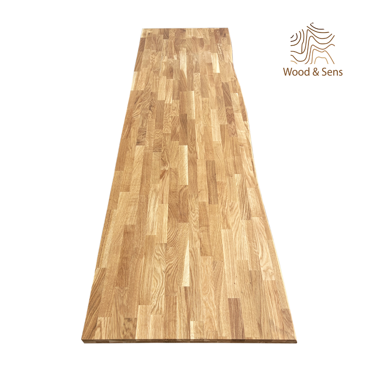 Plan de travail Chêne massif bord naturel huilé L.250 x l.65 cm, Ep.36 mm - 2