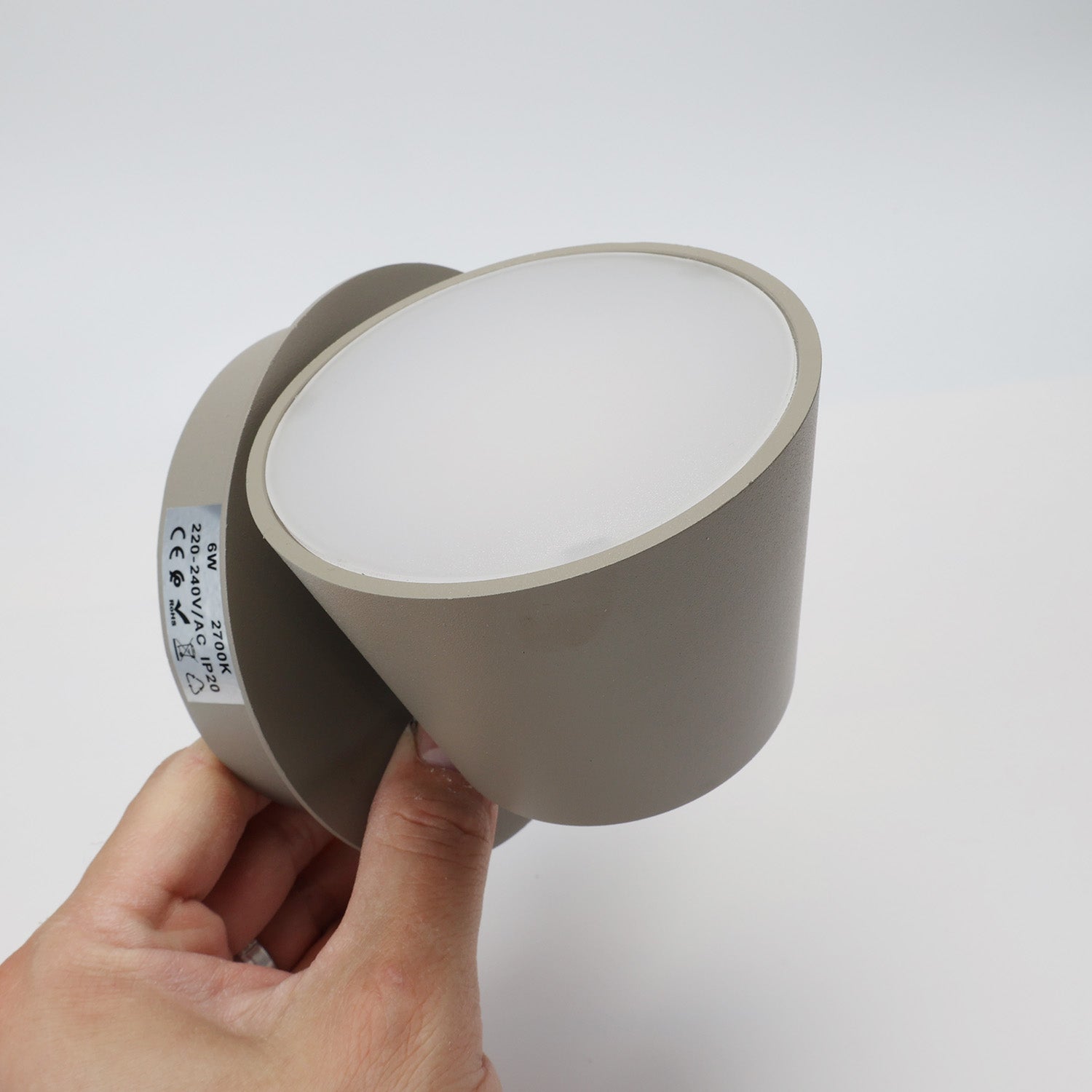 Aplique de Pared LED con Foco Orientable 6W, 2700K Luz cálida de Lectura en Aluminio Gris, Diseño Nórdico Moderno - 7