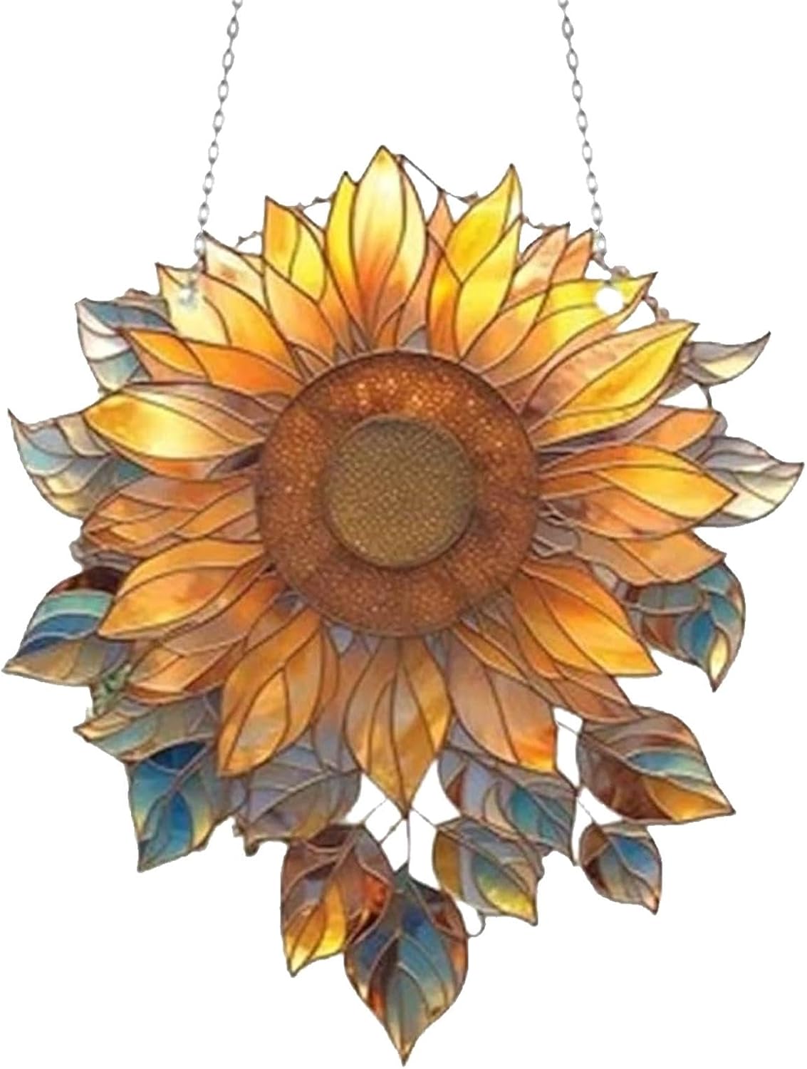 Akrylowy łapacz słońca w kształcie słonecznika | Zawieszka witrażowa | Wykwintna akrylowa dekoracja okienna | Wisząca ozdoba choinkowa