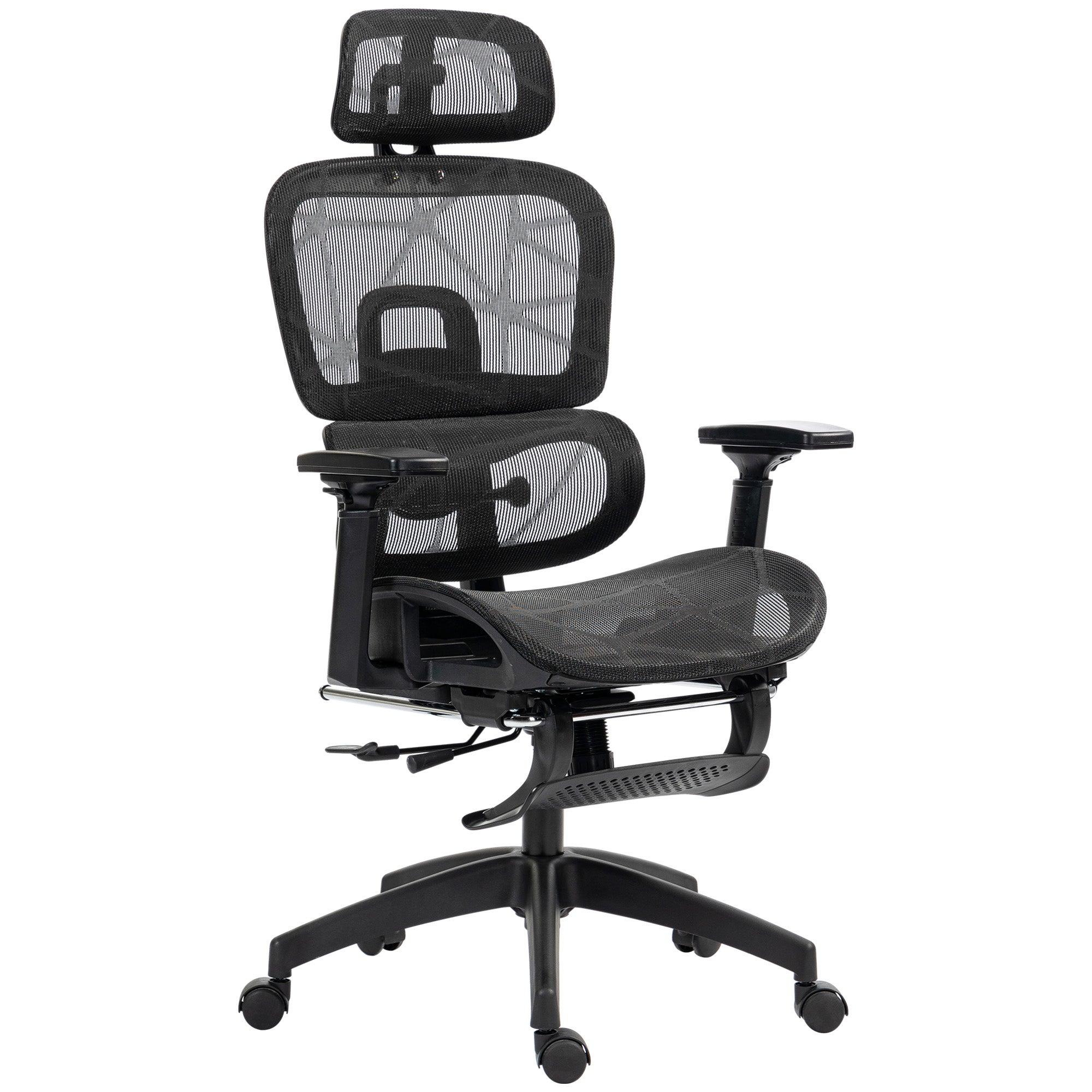 Yaheetech Chaise Bureau Ergonomique Fauteuil De Bureau En Maille Support Lombaire Et Siege Inclinaible Appui Tete Accoudoirs Reglables Roulettes Pivotantes Charge 136 Kg 80540585