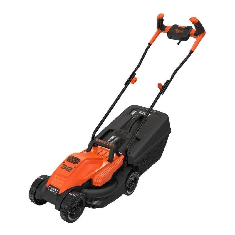 Kosiarka ręczna 1200 W z ostrzem 32 cm, kierownicą rowerową i pojemnikiem na trawę o pojemności 35 l – Black & Decker - 5