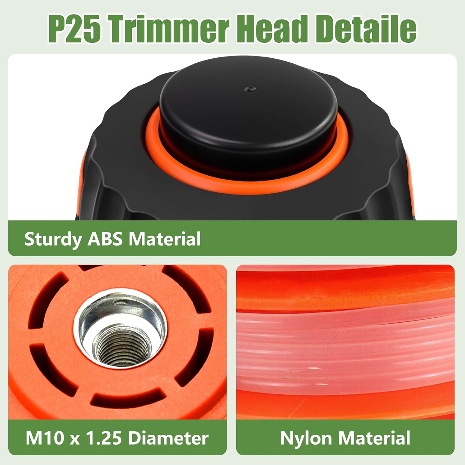 Tête de coupe P25 pour débroussailleuse - Pour McCulloch B26Ps T26Cs MT260CLS Rep 5310250-01 - 5