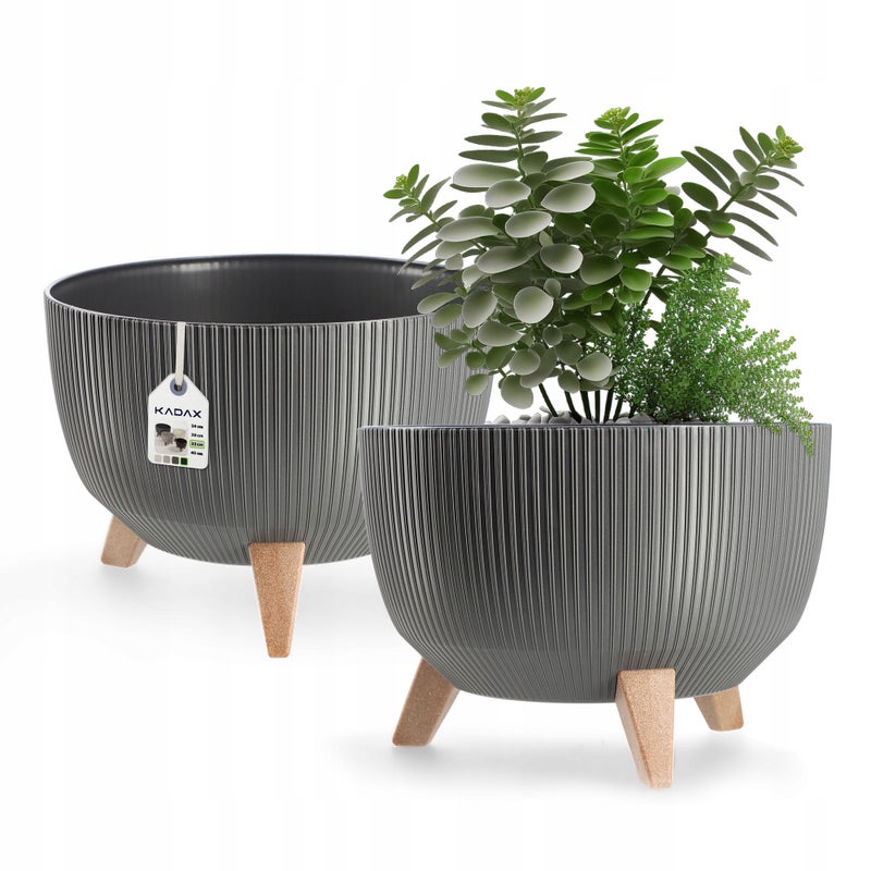 DONICZKA DONICA OGRODOWA Z NÓŻKAMI NA KWIATY DUŻA OKRĄGŁA WKŁAD MISA 33 cm