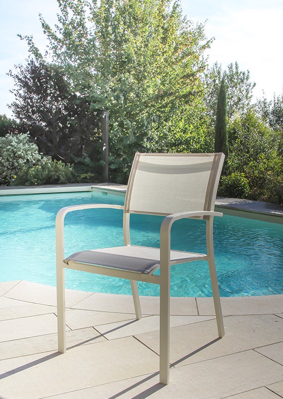 Fauteuil de jardin aluminium Milos ivoire JARDILINE - 2