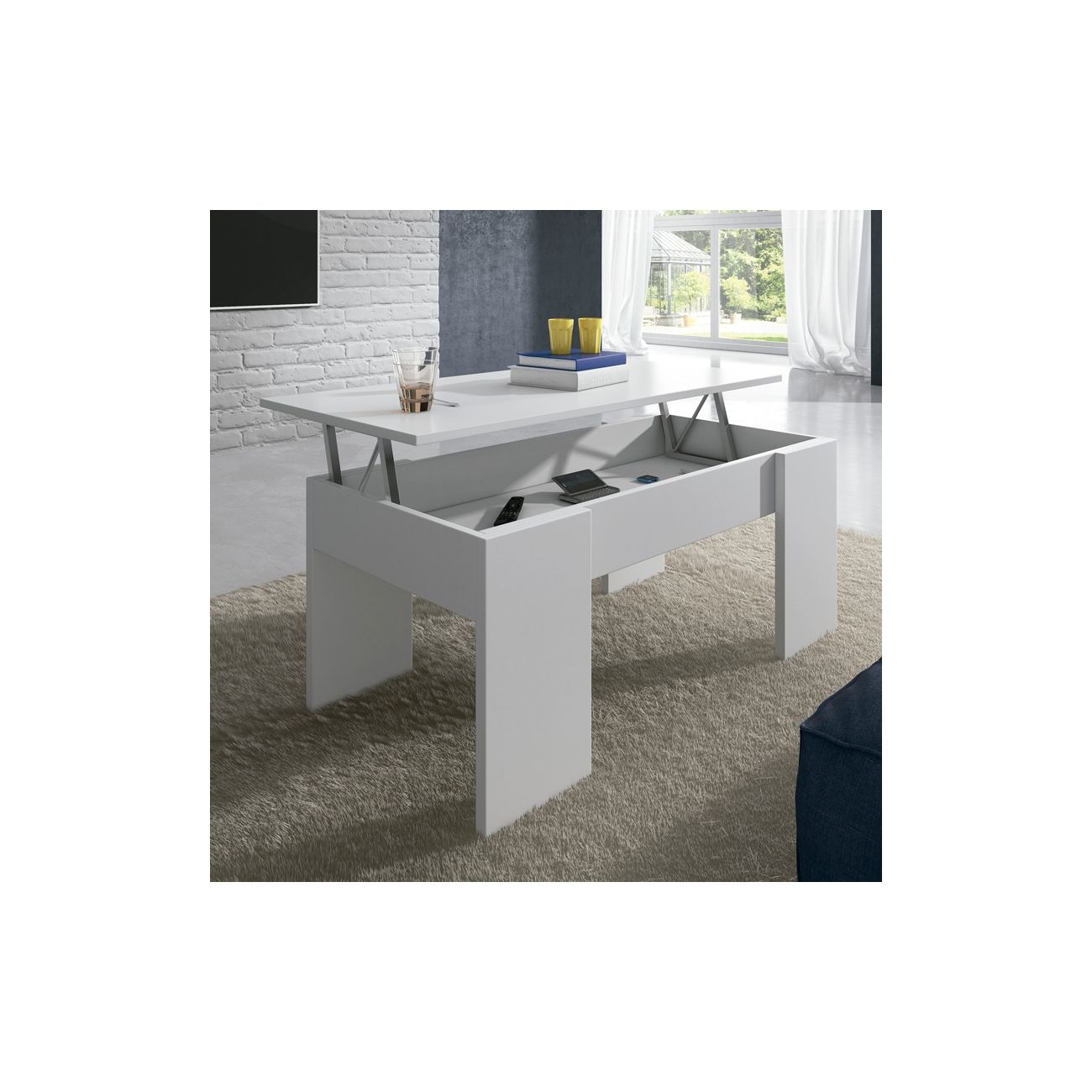 Mesa de centro elevable Gala Blanco 90 x 43,5 x 50 cm - 3
