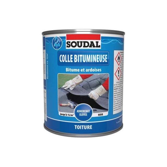 Colle bitumineuse - Colle à froid pour la toiture - Soudal - 0,75 L