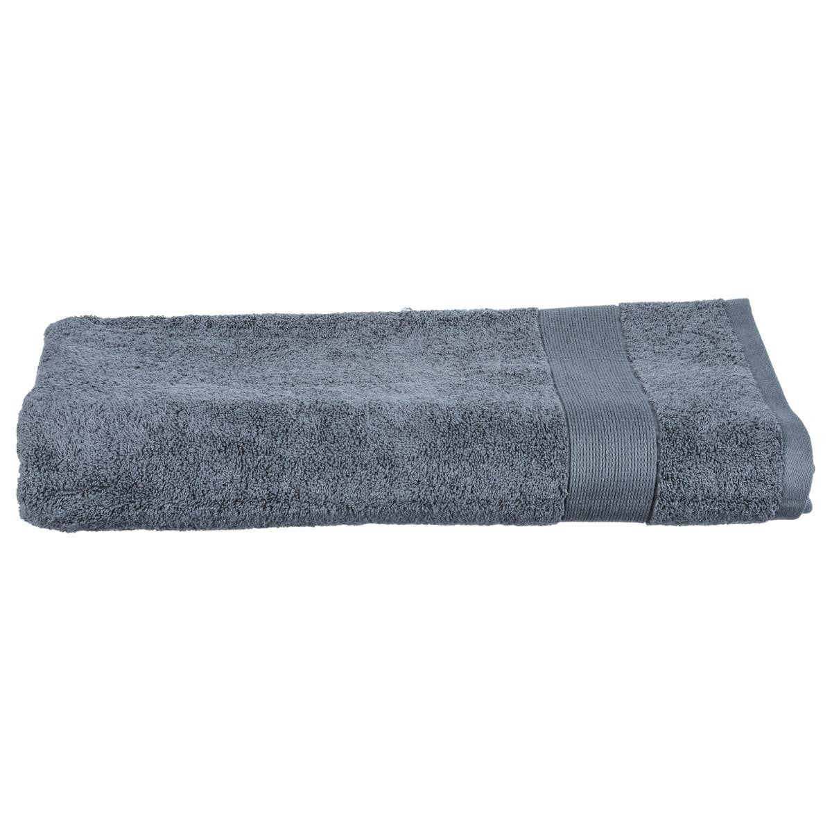 Lot de 2 Draps de bain en Coton Gris foncé tissu éponge 100 x 150 cm - 2
