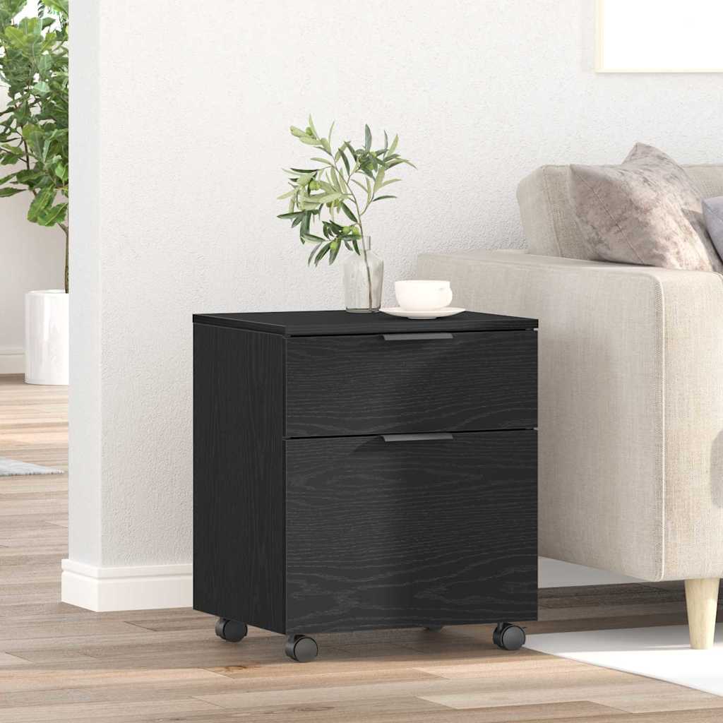 Vidaxl Mueble Archivador Con Ruedas Roble 45X38x54 Cm Negro , Leroy Merlin