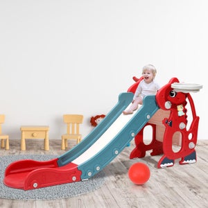 Toboggan 8-en-1 Pour Enfants – Intérieur/extérieur – Avec Basket, échelle, Télescope – De 1 à 3 Ans