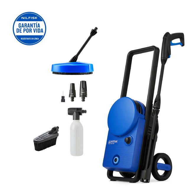 Nilfisk Core 125-5 Home Nettoyeur Haute Pression – 125 bar, 1400 W – Avec Nettoyeur Terrasse et Brosse Fixe Courte – Pour Terrasse, Mobilier de Jardin