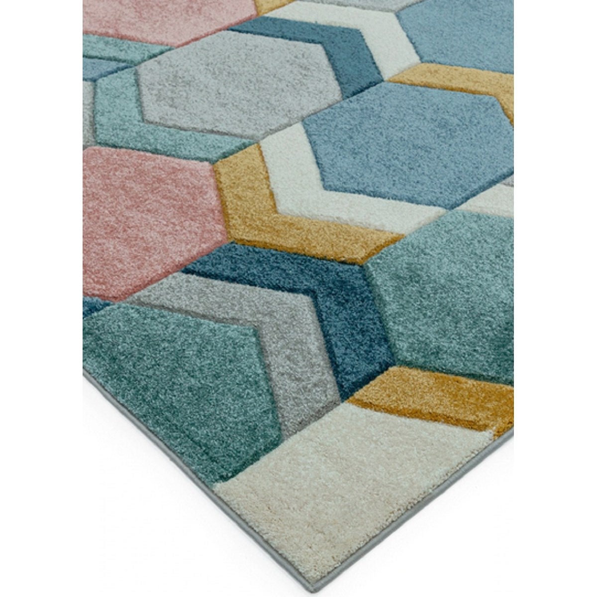 Tapis de salon moderne tissé plat HEXO 120x170 cm - 4
