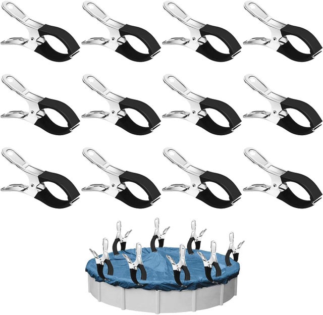 Lot De 10 Pinces De Protection Piscine Hors-Sol En Acier Inoxydable - Clips Coupe-Vent Serviette Plage