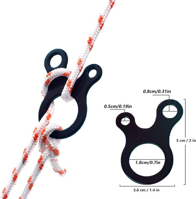 Tenditore per corda in lega di alluminio - Paracord a 3 fori per Tenditore per corda in lega di alluminio - Paracord a 3 fori per