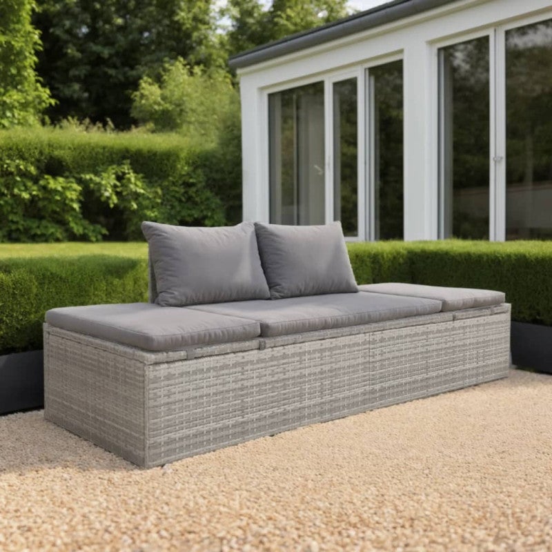 Lettino da Giardino Grigio 195x60 cm in Polyrattan vidaXL Leroy