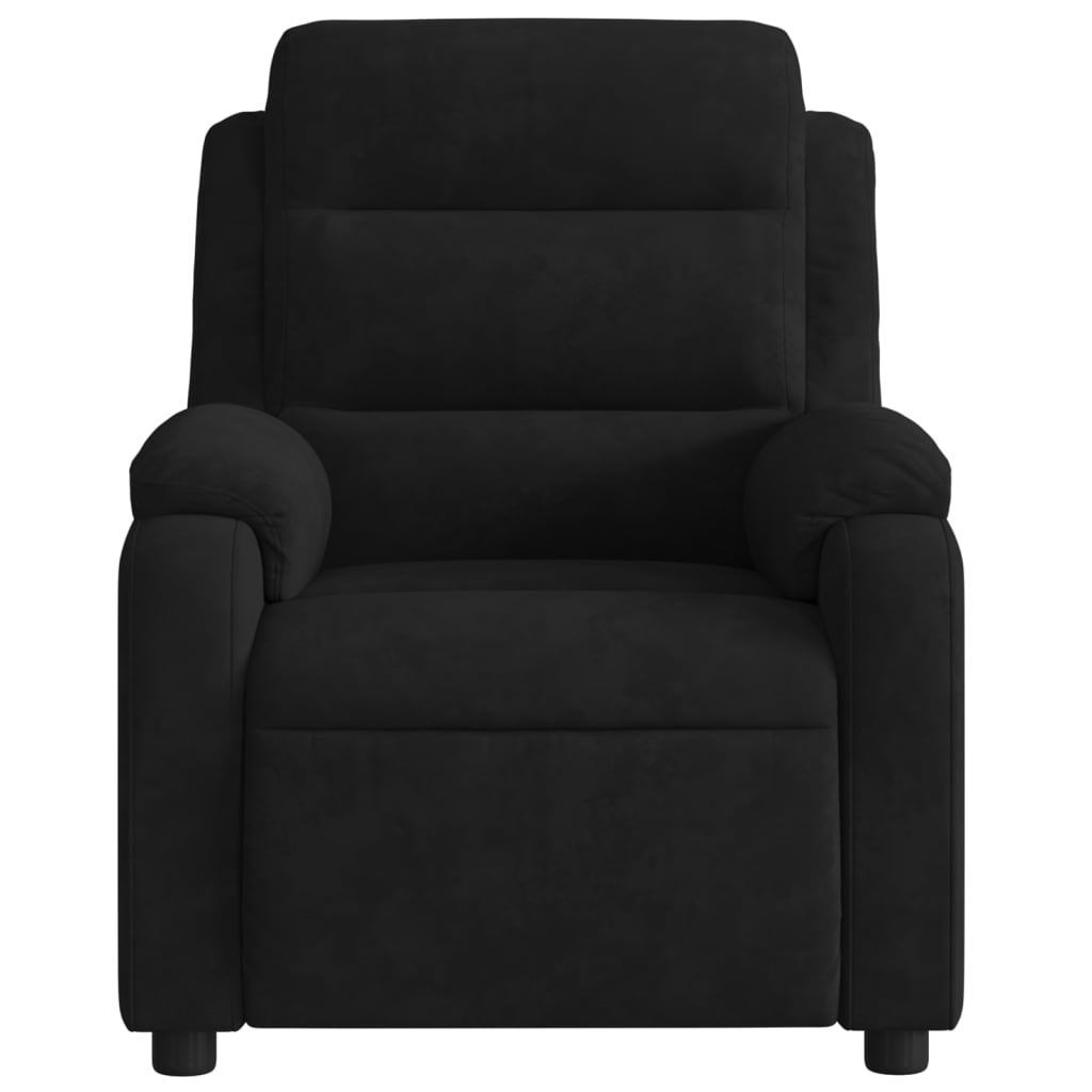 Fauteuil de Salon，Chaise，Fauteuil de massage inclinable noir velours - 7