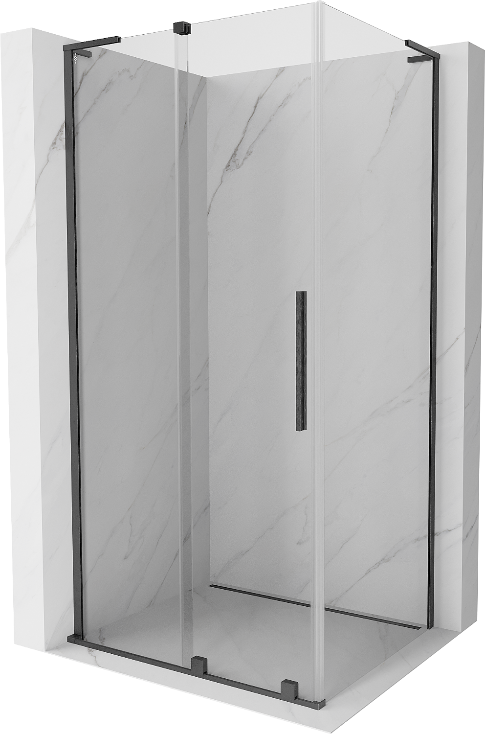 Mexen Velar L kabina prysznicowa rozsuwana 90 x 80 cm, transparent, gun gray szczotkowany - 871-090-080-03-66