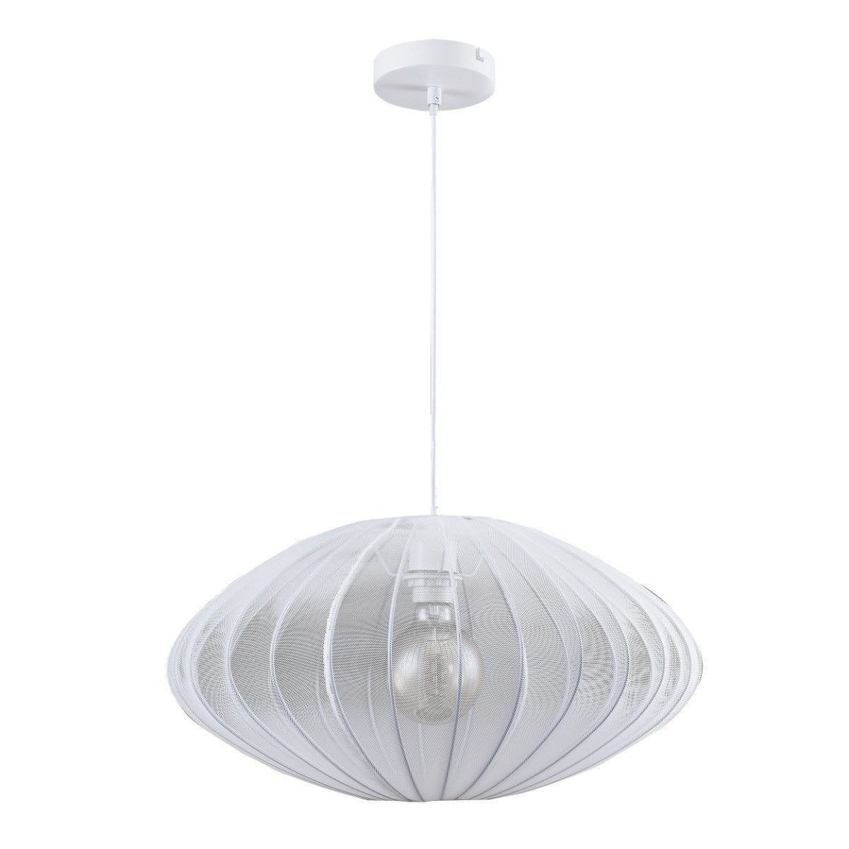Lampa wisząca Kinu biała 1xE27x20W wym: 120 x 50 x 50 cm tkanina Polux