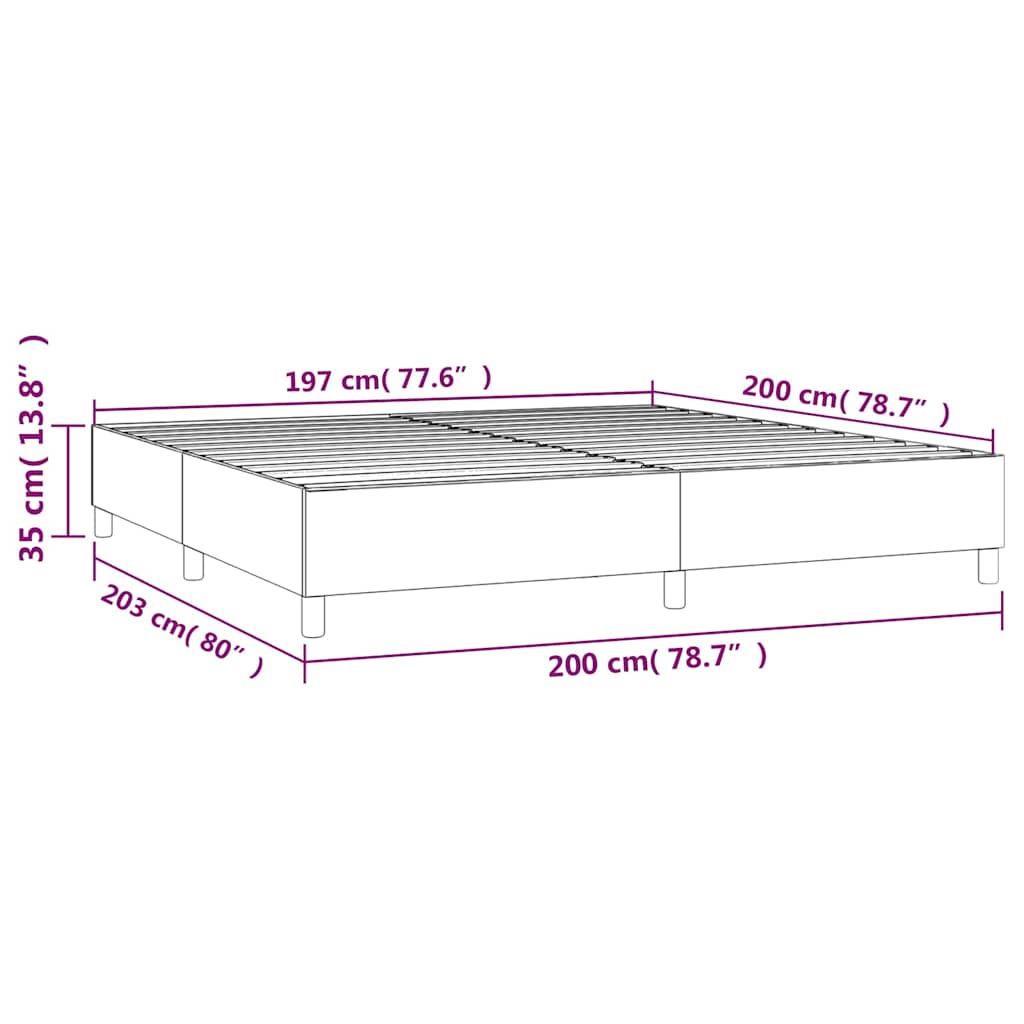 Cadre de lit sans matelas velours gris clair 200x200 cm - 3