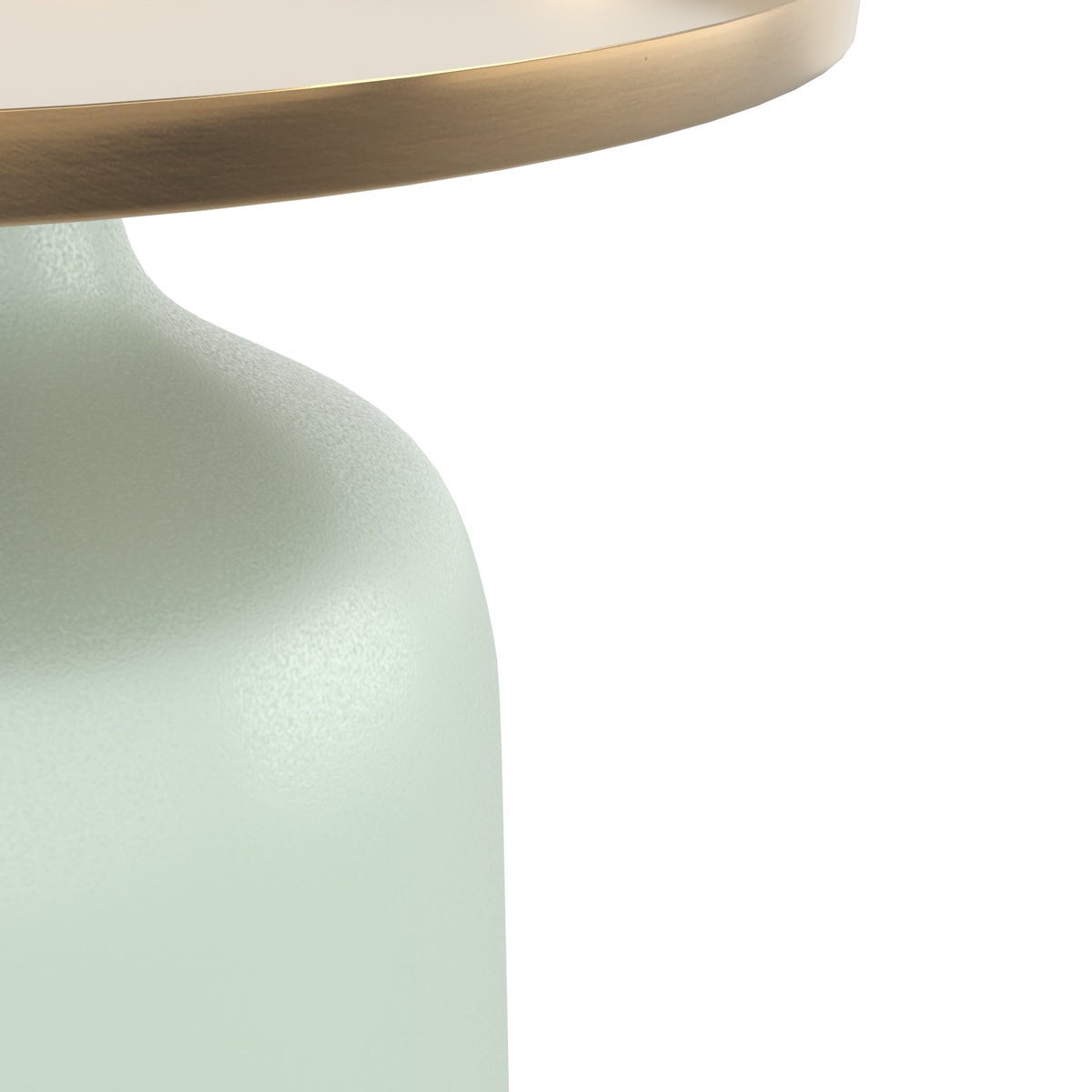 Table d'appoint ronde en métal vert d'eau et laiton D44,5 cm - Lyne - 3