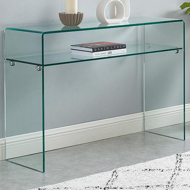 Konsola - 1 wnęka - szkło hartowane - przezroczysta - STILEOS