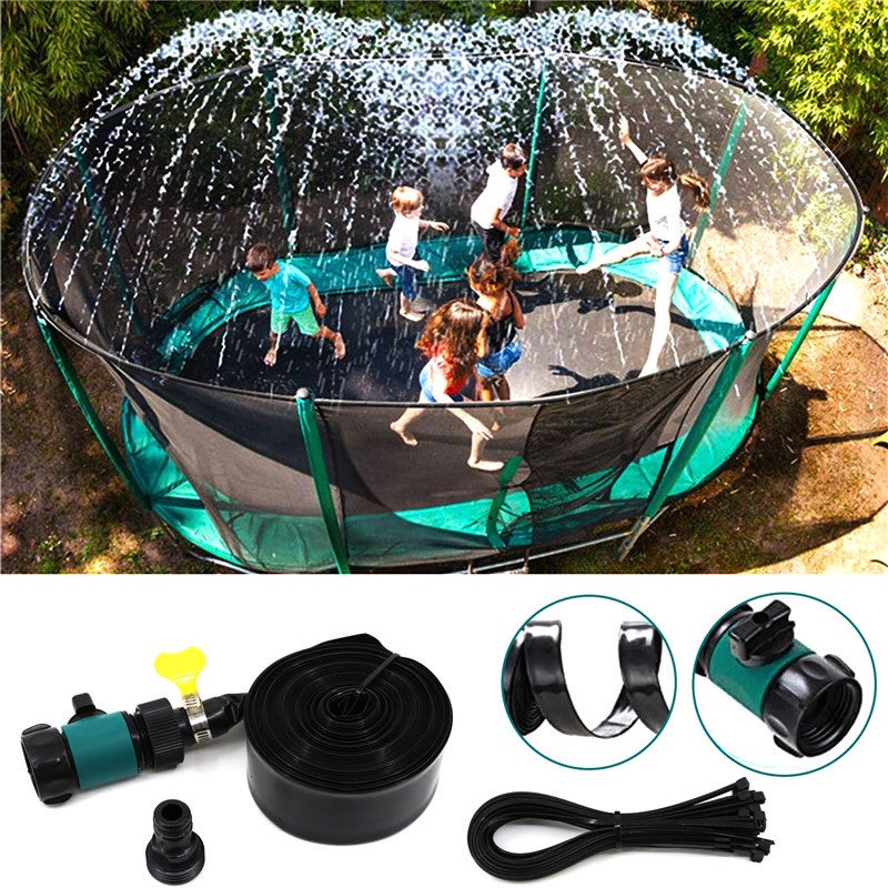 Zraszacz trampolinowy DIY, idealny do zabawy na świeżym powietrzu w ogrodzie i ochłody - 10 m * Niebieski.