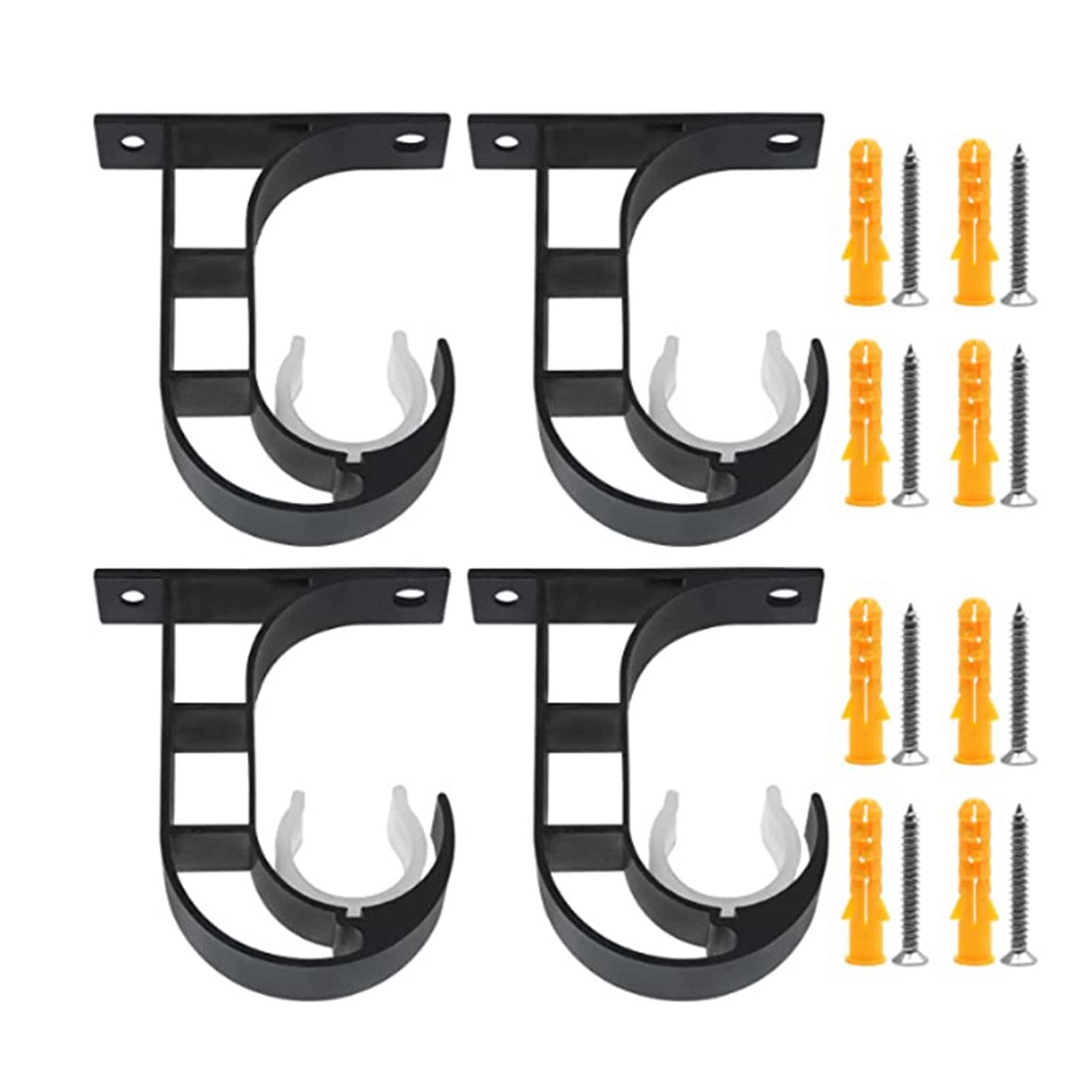 Support de plafond 4 pièces, support de tringle à rideau en acier inoxydable, support de tringle à rideau avec vis et tube d'expansion (22 mm, argent) | Leroy Merlin