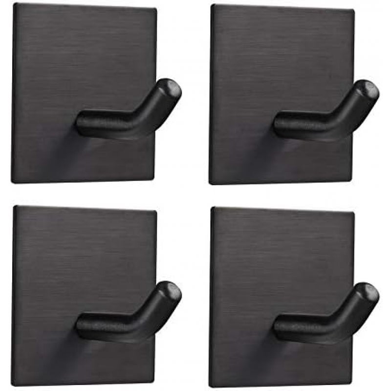 Czarny częściowy samoprzylepny haczyk na ręcznik ścienny samoprzylepny haczyk ręcznik stali nierdzewnej wodoodporny odporny rdzę bez wiercenia salonu