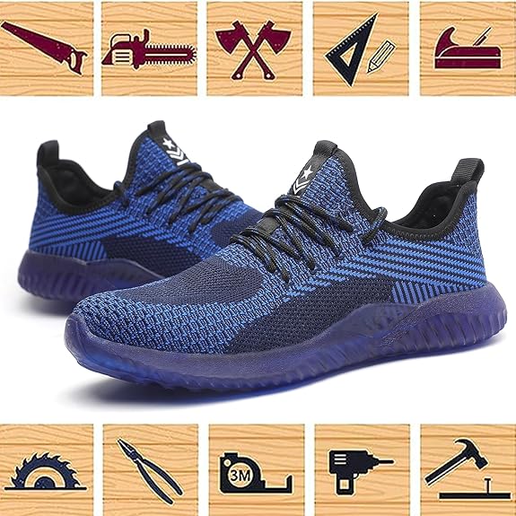 Chaussures de Sécurité Unisexes à Bout en Acier - Baskets Légères Résistantes à la Perforation pour l'Industrie et la Construction - 5