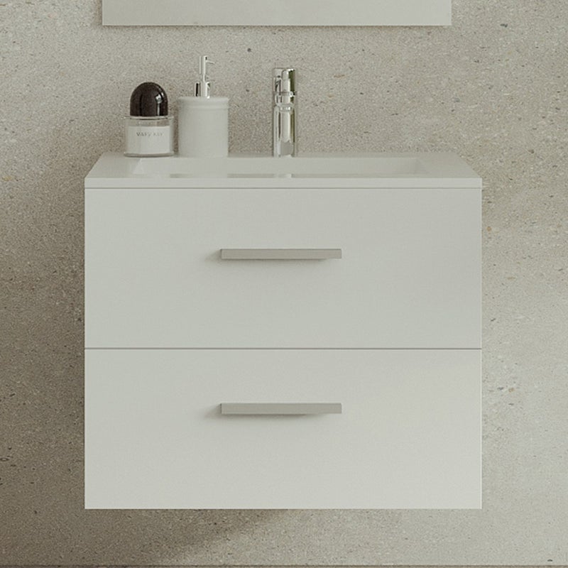 Szafka łazienkowa wisząca z umywalką - Biały - 60 cm - KAYLA